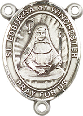 St. Edburga of Winchester Rosary Center, Sterling Silver, 3/4", # 66316