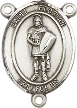 St. Florian Rosary Center, Sterling Silver, 3/4", # 66322