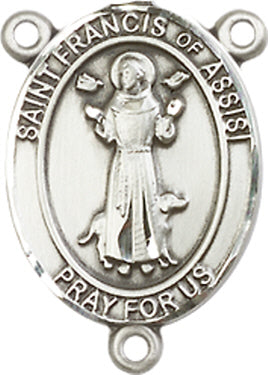 St. Francis of Assisi Rosary Center, Sterling Silver, 3/4", # 66324