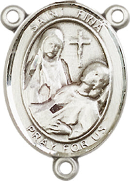 St. Fina Rosary Center, Sterling Silver, 3/4", # 66329
