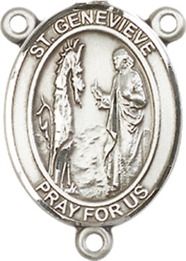St. Genevieve Rosary Center, Sterling Silver, 3/4", # 66334