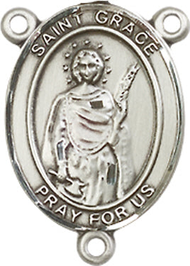 St. Grace Rosary Center, Sterling Silver, 3/4", # 66340