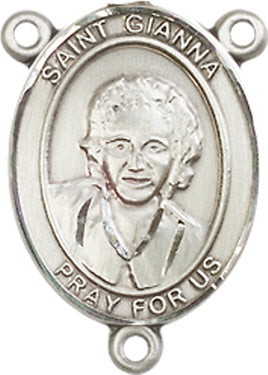 St. Gianna Beretta Molla Rosary Center, Sterling Silver, 3/4", # 66342