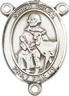 St. Giles Rosary Center, Sterling Silver, 3/4", # 66343