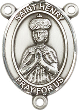 St. Henry II Rosary Center, Sterling Silver, 3/4", # 66346