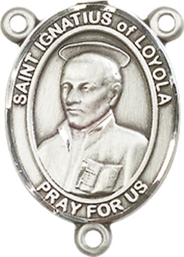 St. Ignatius of Loyola Rosary Center, Sterling Silver, 3/4", # 66356