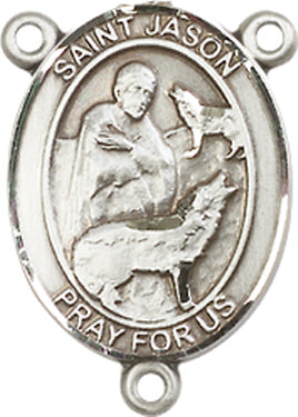 St. Jason Rosary Center, Sterling Silver, 3/4", # 66362