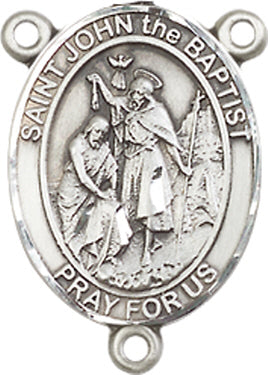 St. John the Baptist Rosary Center, Sterling Silver, 3/4", # 66365