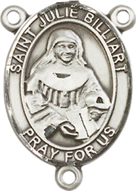 St. Julie Billiart Rosary Center, Sterling Silver, 3/4", # 66374
