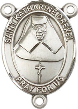 St. Katharine Drexel Rosary Center, Sterling Silver, 3/4", # 66392