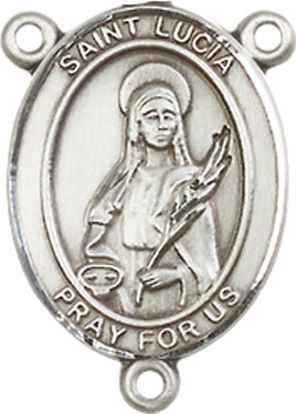 St. Lucia of Syracuse Rosary Center, Sterling Silver, 3/4", # 66399