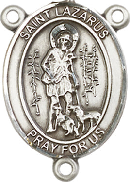 St. Lazarus Rosary Center, Sterling Silver, 3/4", # 66400