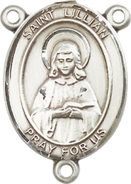 St. Lillian Rosary Center, Sterling Silver, 3/4", # 66404
