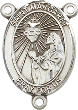 St. Margaret Mary Alacoque Rosary Center, Sterling Silver, 3/4", # 66411