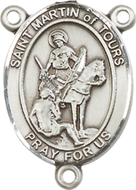 St. Martin of Tours Rosary Center, Sterling Silver, 3/4", # 66419