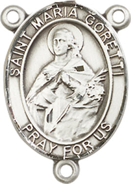 St. Maria Goretti Rosary Center, Sterling Silver, 3/4", # 66420