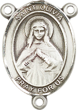 St. Olivia Rosary Center, Sterling Silver, 3/4", # 66432