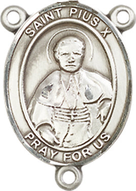 St. Pius X Rosary Center, Sterling Silver, 3/4", # 66445