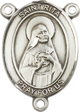 St. Rita of Cascia Rosary Center, Sterling Silver, 3/4", # 66452