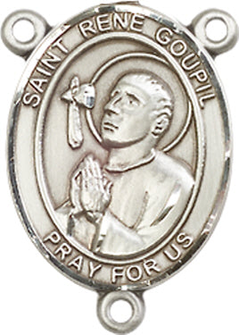 St. Rene Goupil Rosary Center, Sterling Silver, 3/4", # 66461