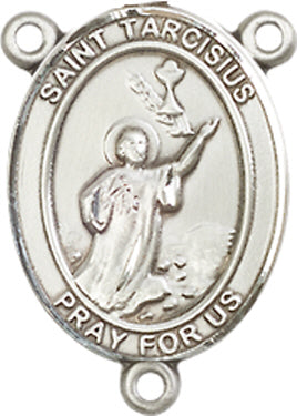 St. Tarcisius Rosary Center, Sterling Silver, 3/4", # 66481