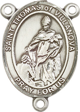 St. Thomas of Villanova Rosary Center, Sterling Silver, 3/4", # 66482