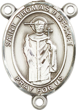 St. Thomas A Becket Rosary Center, Sterling Silver, 3/4", # 66483