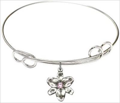 Chastity Bracelet, 7-1/2" Round Loop Bangle, Light Amethyst, # 66582