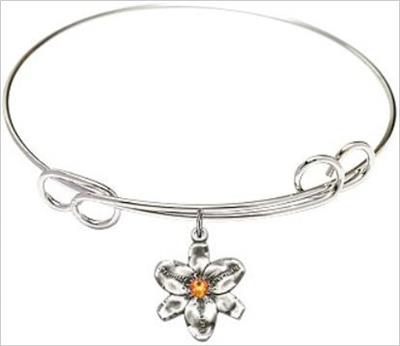 Chastity Bracelet, 7-1/2" Round Loop Bangle, Topaz, # 66587