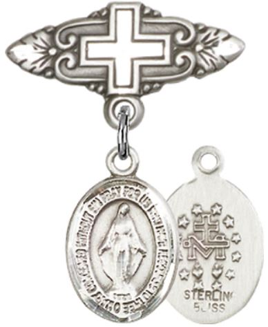 Baby Pin with Miraculous Medal, Sterling Silver, # 66702