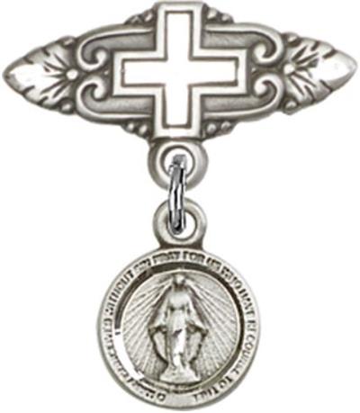 Baby Pin with Miraculous Medal, Sterling Silver, # 66801