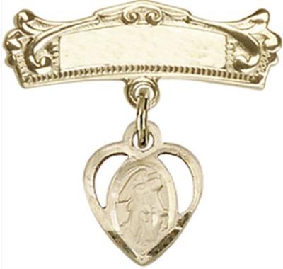 Baby Pin with Guardian Angel Charm, 14kt Gold Filled, # 66840