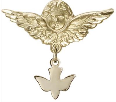 Large Angel Baby Pin with Holy Spirit, 14kt Gold Filled, # 66916