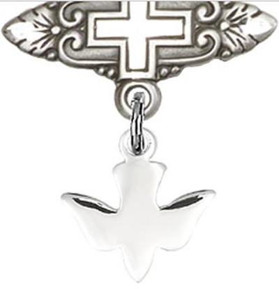 Baby Pin with Holy Spirit Charm, Sterling Silver, # 66921