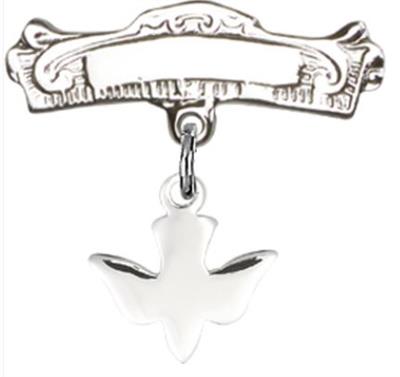 Baby Pin with Holy Spirit Charm, Sterling Silver, # 66924