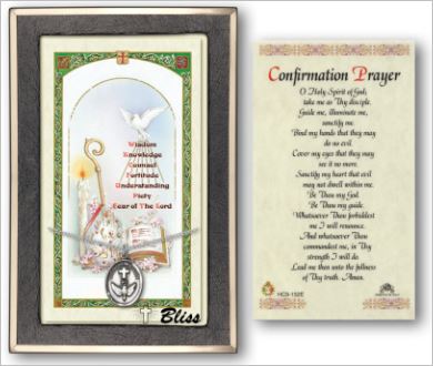 Confirmation Medal with Prayer Card, gift boxed, Sterling Silver, # 67196