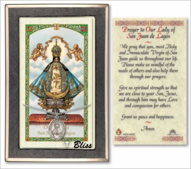 Our Lady of San Juan Medal with Prayer Card, gift boxed, Sterling Silver, # 67228