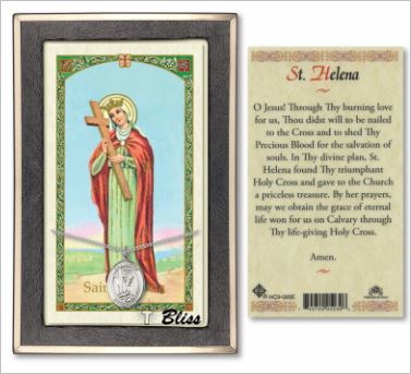 St. Helen Medal with Prayer Card, Gift Boxed, Sterling Silver, # 67246