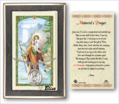 St. Christopher Medal, Motorists Prayer Card, Gift Boxed, Sterling Silver, # 67273