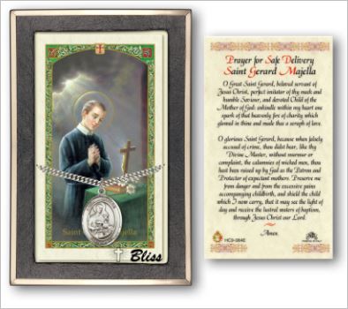 St. Gerard Majella Medal with Prayer Card, Gift Boxed, Sterling Silver, # 67285