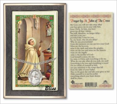 St. John of the Cross Medal with Prayer Card, Gift Boxed, Sterling Silver, # 67293