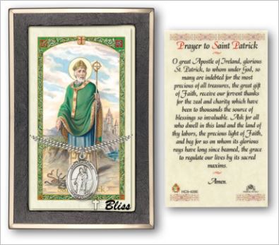 St. Patrick Medal with Prayer Card, Gift Boxed, Sterling Silver, # 67315