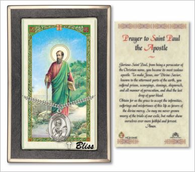 St. Paul Medal with Prayer Card, Gift Boxed, Sterling Silver, # 67316