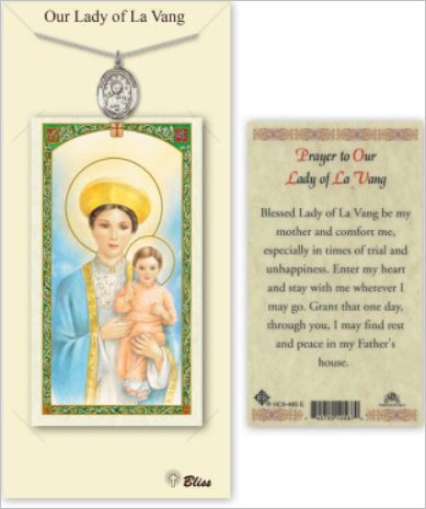 Our Lady of La Vang Medal, Pewter with Prayer Card, # 67360