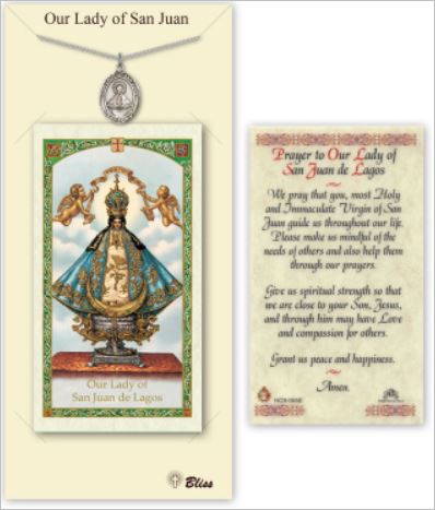 Our Lady of San Juan Pewter Medal with Prayer Card, # 67368