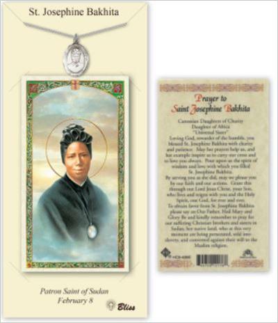 St. Josephine Bakhita Pewter Medal with Laminated Prayer Card, # 67388