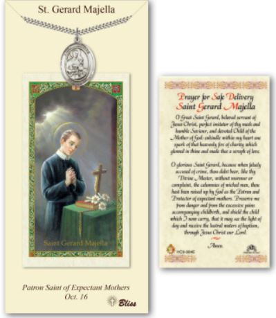 St. Gerard Majella Pewter Medal with Laminated Prayer Card, # 67425
