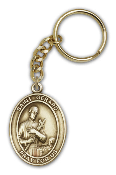 Keychain, St. Gerard, Bronze Oxide Finished Pewter, 1-3/8" Medal, #98867