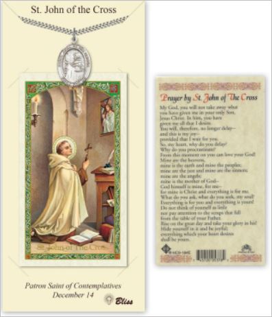 St. John of the Cross Pewter Medal with Laminated Prayer Card, # 67433