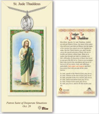 St. Jude Pewter Medal with Laminated Prayer Card, # 67441